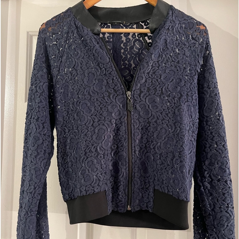 Stella and Dot Navy Lace Bomber